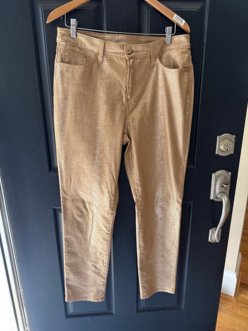 Chico's Metallic Gold Skinny Pants